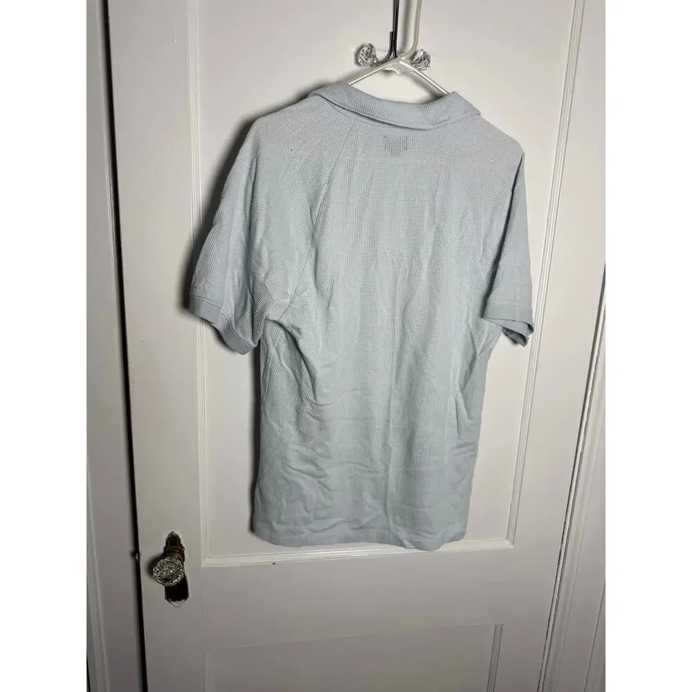 J.Crew Tech COOLMAX Polo Mens L Gray Blue Performance Short Sleeve Golf